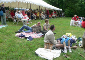Family picnic on the grass