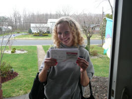 Lin with her permit