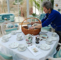 tea table set for the Obama family