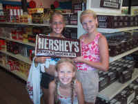 Madelyn, Maj and Lin with some piece of chocolate