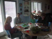 Jeanette & Jess with Krissy and Lin playing Risk