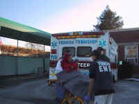 Kirsten on the way to the hospital